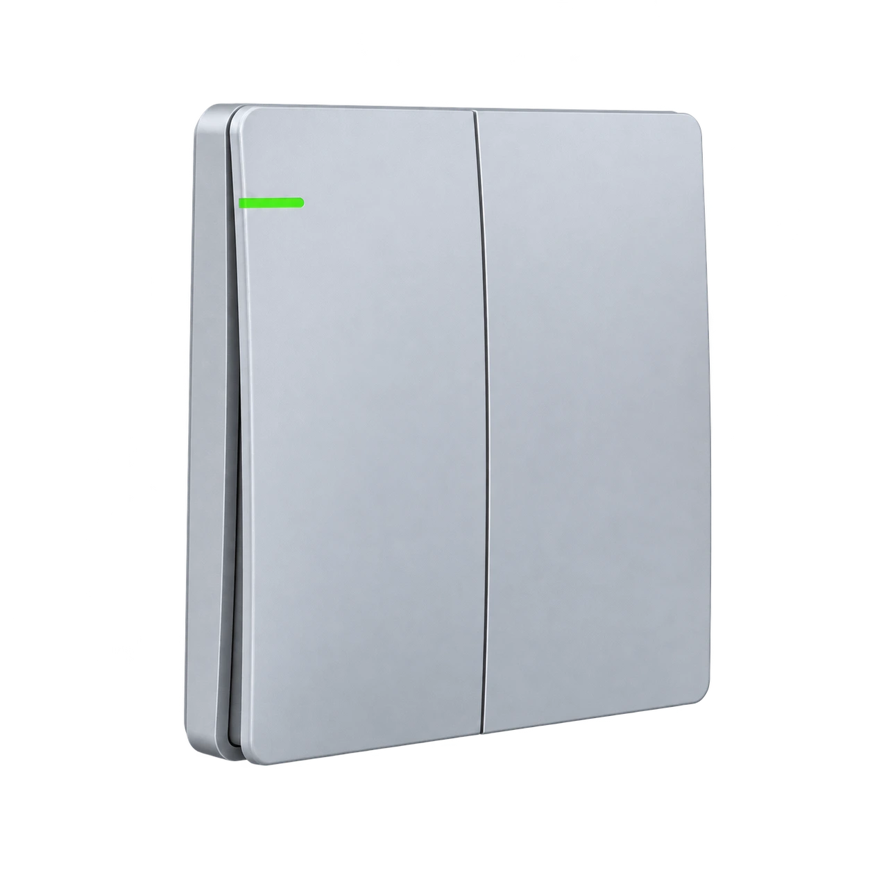 S222 silver 2 gang wireless kinetic switch