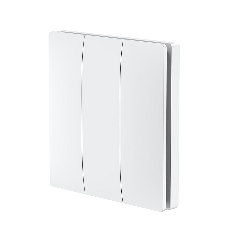 S303 white 3 gang wireless kinetic switch